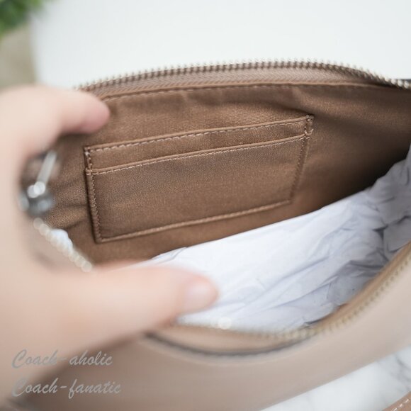 NWT Coach CR099 Teri Smooth Leather Crossbody Bag Purse in Silver/Taupe - Picture 11 of 11